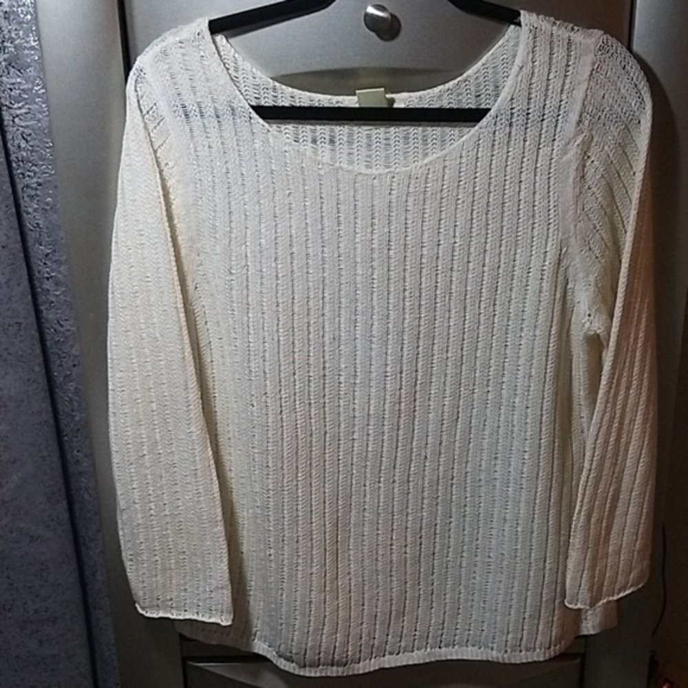 NWOT Off white knit sweater 3/4 sleeves